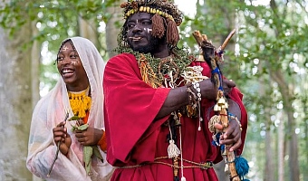 'King Atehene' and his handmaiden 'Asnat' were evicted from a wood in Scotland