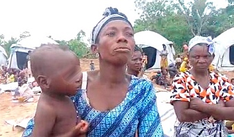 Some of the displaced persons at a camp in Sawla. credit: Chhannel One TV 