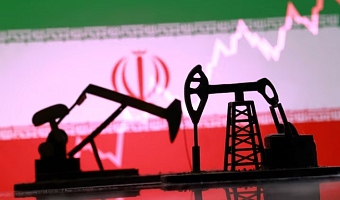 3D-printed oil pump jacks, Iranian flag, and a rising stock graph appear in this illustration taken March 2, 2026. REUTERS/Dado Ruvic/Illustration