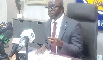 Julius Kwame Kpekpena, acting Managing Director, ECG, addressing the press