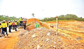 Stockpile of ore at the Damang Mine