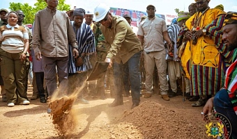 Prez Mahama unveils major steps to end food glut, cuts sod for 24-hour markets