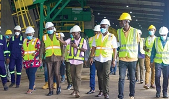 The committee being conducted around the recycling plant
