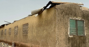 A school riffed off by the rainstorm
