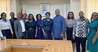 Prof Ahmed Jinapor (4th from right), Director-General of GTEC with officers from both institutions