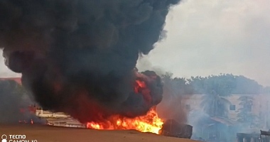 Petrol tanker explodes at Potsin Junction, causing traffic gridlock