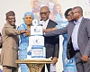 Kwasi Agyei (3rd from right), Controller and Accountant General, being assisted by Cynthia Amerley Amarteifio (2nd from right), Board Chairperson, Students Loan Trust Fund; Dr Emmanuel Newman (right), Director of Tertiary Education Division, Ministry of Education, and Dr Hajia Saajida Shiraz (3rd from left), Chief Executive Officer, Students Loan Trust Fund, to cut the cake to mark the 20th anniversary of the Students Loan Trust Fund. Picture: ELVIS NII NOI DOWUONA 