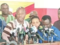 Mahama Ayariga, the Majority Leader, addressing the press 