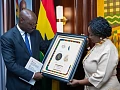 Vice-President Prof. Naana Jane Opoku-Agyemang (right), in a hearty interaction with Dr Cassiel Ato Forson, Minister of Finance, during the visit