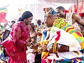 Vice-President Prof. Naana Jane Opoku-Agyemang exchanging pleasantries with His Royal Majesty, Ohempon Dr Yeboah Asiamah, Paramount Chief of Atebubu