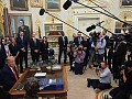 Trump took questions from the press in the Oval Office shortly after the announcement