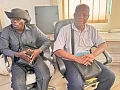 Mr Justice Kojo Tsekpo (right), leader and spokesperson for the Concerned Citizens of Maamobi No. 2 Market, with Mr Emmanuel Amewovi, during an interview with  Graphic Online