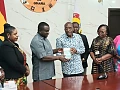 Mr Bagbin (3rd right), Speaker of Parliament, presenting the Code of Conduct for Members of Parliament to Dr Dwumfour, GJA President
