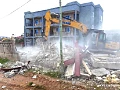 One of the structures being demolished during the operation
