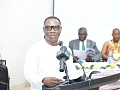 Professor Gabriel Botchwey, Head of the Department of Political Science Education, UEW, speaking at the 4th colloquium 