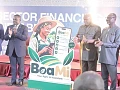 Samuel Nartey George (2nd from left), Minister of Communication, Digital Technology and Innovations, with Prof. Randolph Nsor-Ambala (3rd from right), Chief Executive Officer, DBG, and other dignitaries, launching the “BoaMi” Farmer AI Assistant. Picture: EDNA SALVO KOTEY