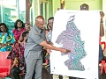 Dr Hugh C.A Brown, Chief Executive of the Forestry Commission, making a presentation on the Sakumo Ramsar Site to the Nungua Traditional Council