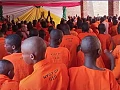 Some juvenile inmates gather in a meeting hall inside the Nayagatare juvenile correctional facility. The prison hosts over 500 juvenile inmates who are serving jail terms. 