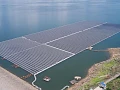Aerial view of the Bui Power Authority (BPA) 5MWp floating solar Plant