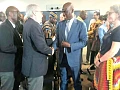 Haruna Iddrisu (2nd from right), Minister of Education, in a handshake with Dr Rob Taliercio, Division Director (World Bank) Ghana, Liberia and Sierra Leone, at the Ghana and Regional Foundational Learning Evidence and Implementation Support Day