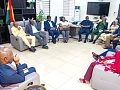 Haruna Iddrisu (arrowed), Minister of Education, with representatives of the teacher unions and other government officials at the meeting