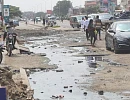 Broken portions of the Dr Busia Highway at Dansoman Junction. Picture: ESHER ADJORKOR ADJEI
