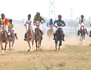 Jockeys competing at the Borteyman Race Course, the home of horseracing in Ghana now at the centre of a contentious land dispute that could threaten the sport’s future