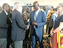 Haruna Iddrisu (2nd from right), Minister of Education, in a handshake with Dr Rob Taliercio, Division Director (World Bank) Ghana, Liberia and Sierra Leone, at the Ghana and Regional Foundational Learning Evidence and Implementation Support Day