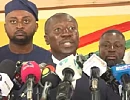 Alexander Afenyo-Markin, Minority Leader and his colleagues addressing the press in Accra