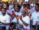 Launch event of the Hershey-ECOM-Elucid Health Program for Cocoa Farmers in Ghana, attended by government health officials, farmers, and cocoa-sector partners.