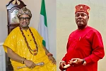 Chukwudi Jude Ihenetu (left) and Innocent Lekwuwa Ukejelam Ọnọchirimba (right) as Patron of Igbo Community in Ghana