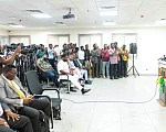 Kwabena Mintah Akandoh, Minister of Health, addressing journalists at the press conference