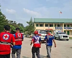 Philippine Red Cross workers and local rescue personnel were on the scene