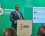 Samuel Nartey George, Minister of Communication, Digital Technology and Innovations, speaking during the Government Accountability Series 