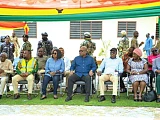 President John Dramani Mahama (arrowed) with ministers and dignitaries 
