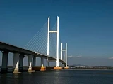 The New Yalu River Bridge spans 3km (1.9 miles) from the Chinese border city of Dandong to Sinuiju in North Korea