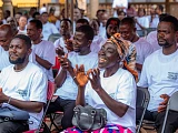 Launch event of the Hershey-ECOM-Elucid Health Program for Cocoa Farmers in Ghana, attended by government health officials, farmers, and cocoa-sector partners.