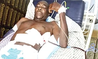 The victim, Bright Kofi Zokli, in hospital