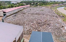 Aerial shot of the mountain of waste to be cleared at Agbogbloshie site