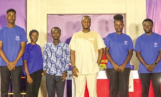 Pentecost University team members after they emerged winners  Picture: Caleb Vanderpuye