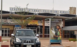 The sound of gunfire came from Niamey's airport, which was also attacked in January (file photo)
