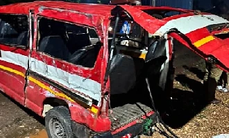State of one of the vehicles after the collision