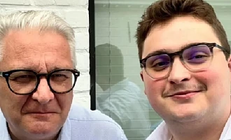 Clément Vandenkerckhove (R) with his father Prince Laurent