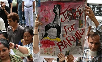 A protest in Kolkata against the rape and murder of the 11-year-old in Baruipur