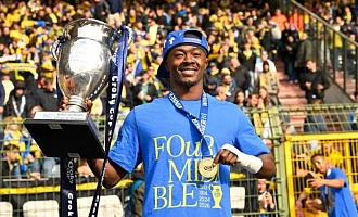 Royale Union Saint-Gilloise player Mohammed Fuseini is recovering after being robbed in Brussels on the weekend. Tomas Sisk / Photonews via Getty Images