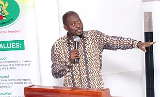 •Dr Fred Nana Poku, Director, Technical Services of the Ghana AIDS Commission making a presentation at the capacity building programme for media personnel