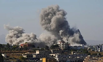 Smoke was seen billowing over southern Lebanon following an Israeli strike