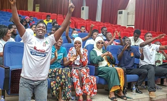 Mood of the supporters of Accra Technical University (ATU) after the final results. Picture: BENEDICT OBUOBI