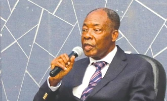Francis Poku, former Minister of National Security, addressing the National Policy Dialogue. Picture: ELVIS NII NOI DOWUONA 