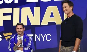 Lionel Messi appeared at the Fifa event on Friday night alongside former NFL legend and minority owner of Birmingham City Tom Brady
